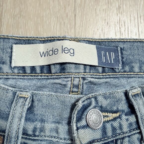 VTG 90s GAP Wide Leg Jeans Made in USA 28x30 Baggy Thrashed Grunge Skater Unisex - Picture 4 of 16